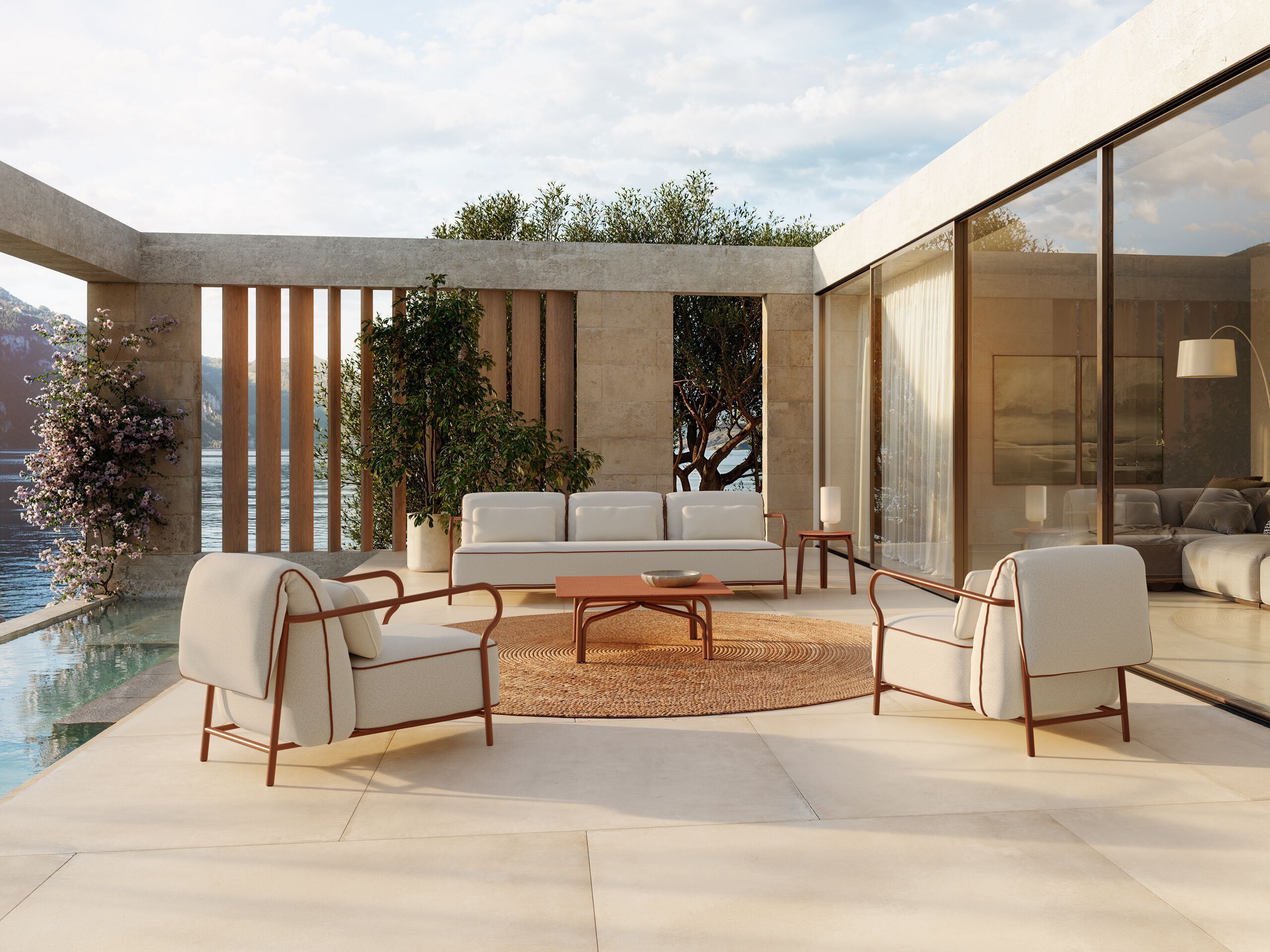 Алюминиевый низкий квадратный садовый стол Unopiù Salò ARCH-00058300 - Вид №5