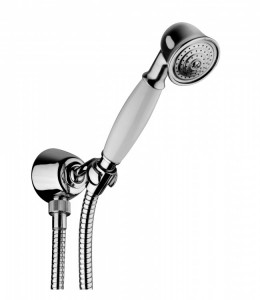 837 Душевой набор с коленом для подачи воды с ориентируемым кронштейном, однофункциональным ручным душем и мм. Шланг с двойной блокировкой 1500, конический 1/2 дюйма. Bongio Wellness