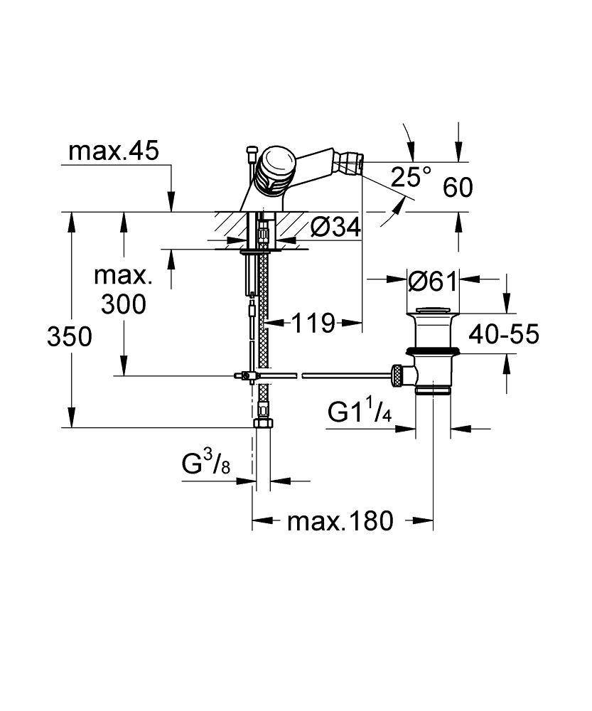 24474000 Смеситель для биде Grohe хром  - Вид №1