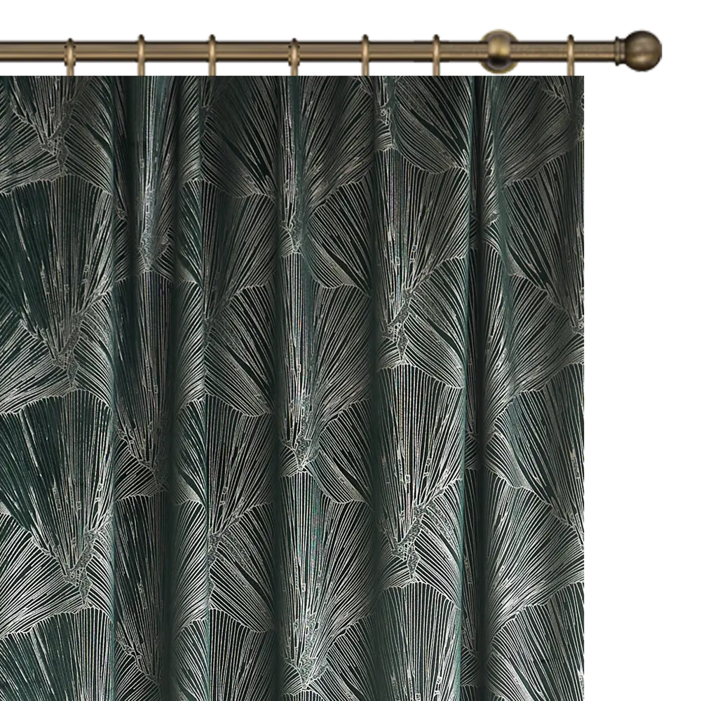 Штора на ленте Цветок 160x260 см цвет зеленый WITERRA STLM-2019854 - Вид №2