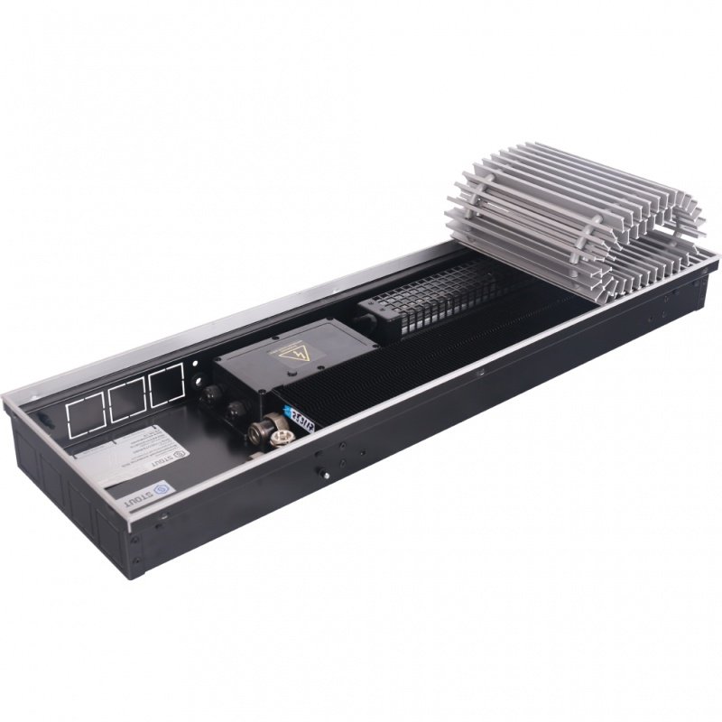 Конвектор внутрипольный STOUT SCQ 110.240.2000 (Решётка роликовая, анодированный алюминий) SCQ11001124200 - Вид №2