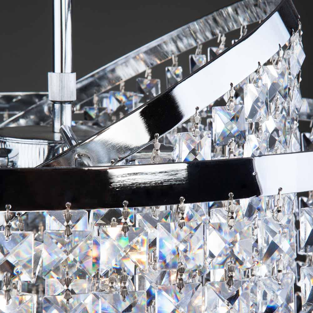 Подвесная люстра Eurosvet Leoni 10090/5 хром/прозрачный хрусталь Strotskis EUROSVET ДИЗАЙНЕРСКИЕ, LEONI 182166 Хром  - Вид №1