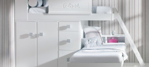 001106 Двухъярусная кровать и шкаф Trebol Linea