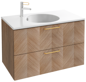 EB2523-R8-N18 Тумба под столешницу 90 см, 2 ящика, золотая ручка JACOB DELAFON ODÉON RIVE GAUCHE