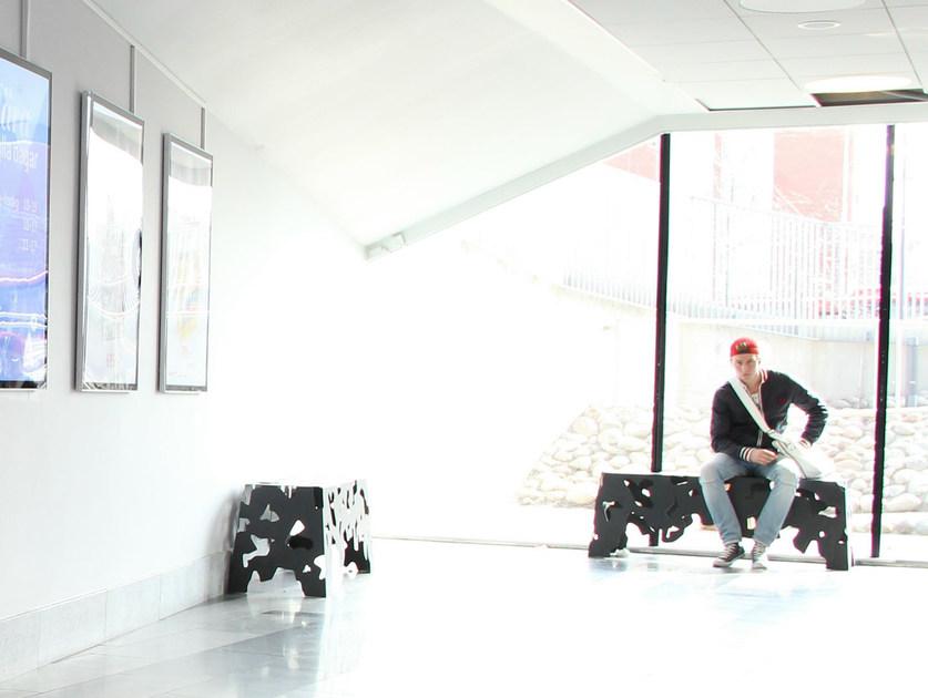 Nola Industrier Штабелируемая скамья из стали с порошковым покрытием без спинки sun-id-1459673 - Вид №5