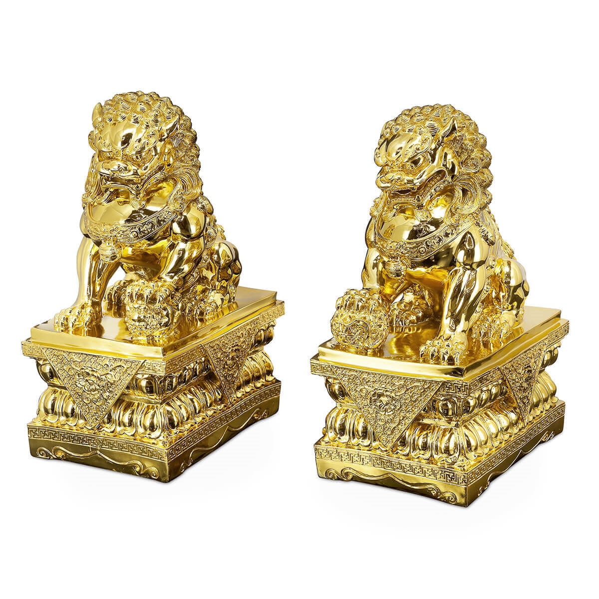 600417,01 ABHIKA FOODOG W / BASE SET 2 ШТ. GOLD 600417.01