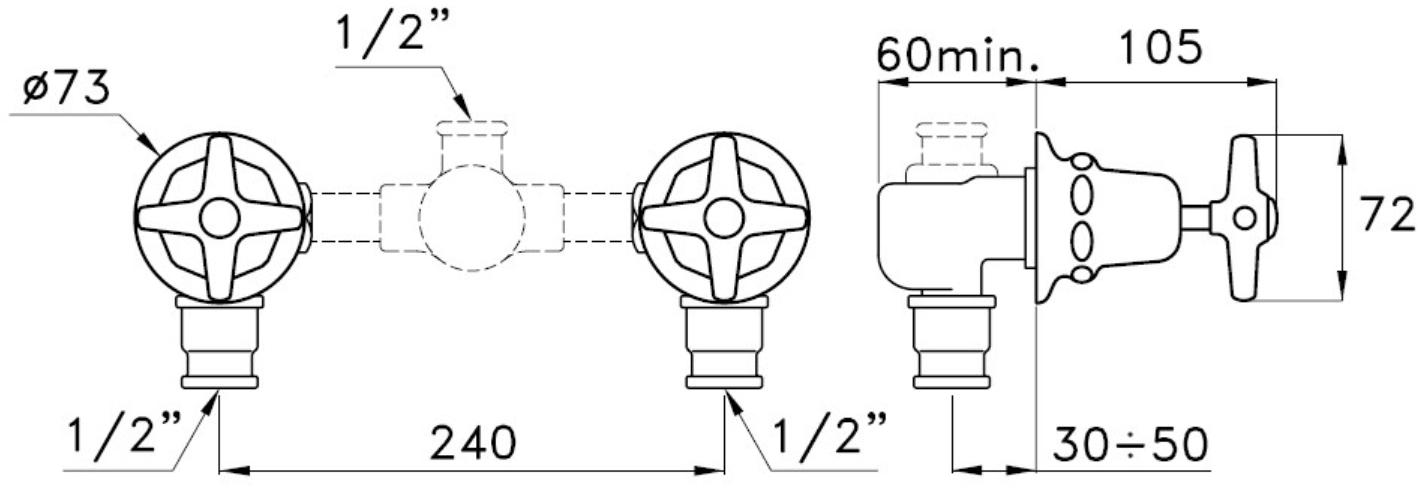 RUBINETTERIE STELLA Смеситель для ванны / душа из хромированной латуни Italica It01300 - Вид №1