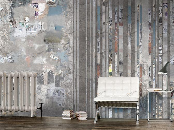 GLAMORA Виниловые обои в полоску Stripes & squares sun-id-1404018