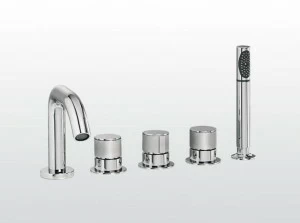 RUBINETTERIE STELLA Комплект для ванны на 5 отверстий с ручным душем Bamboo