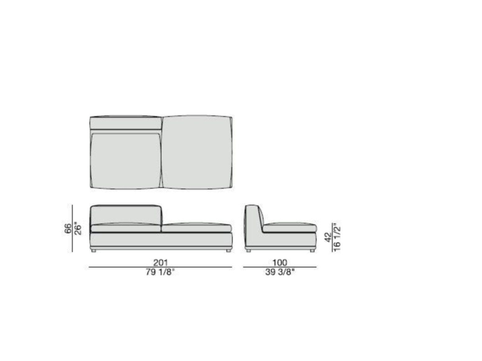 Угловой диван из ткани Porada Soul ARCH-00020514 - Вид №2