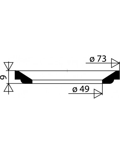 030000 005 00  Прокладка для сливной раковины из нержавеющей стали, Д. 73 x 49 x 9 мм, черная, 2 шт. Valentin Чернить  - Вид №2