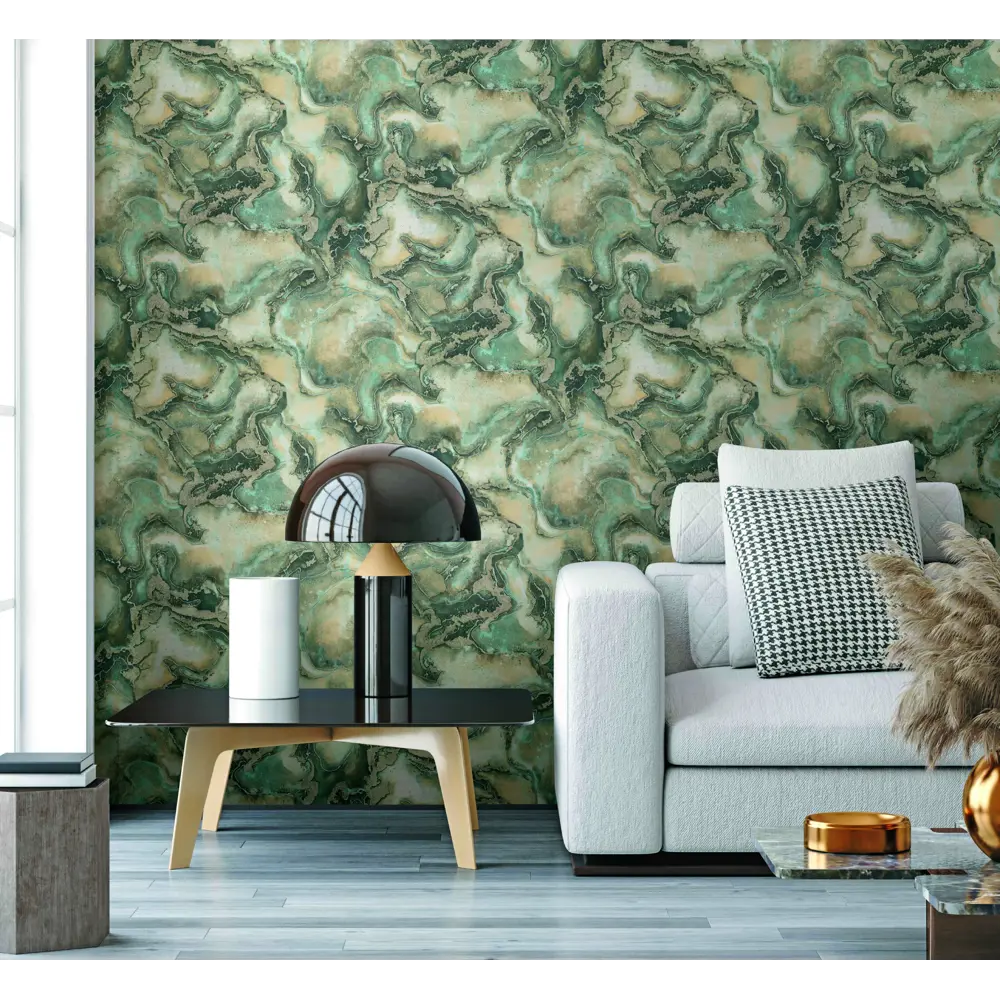 Обои флизелиновые Ovk Design D.Langer Ave зеленый 1.06 м 10663-05 88915288 STLM-2068502 Set 1 marble - Вид №3