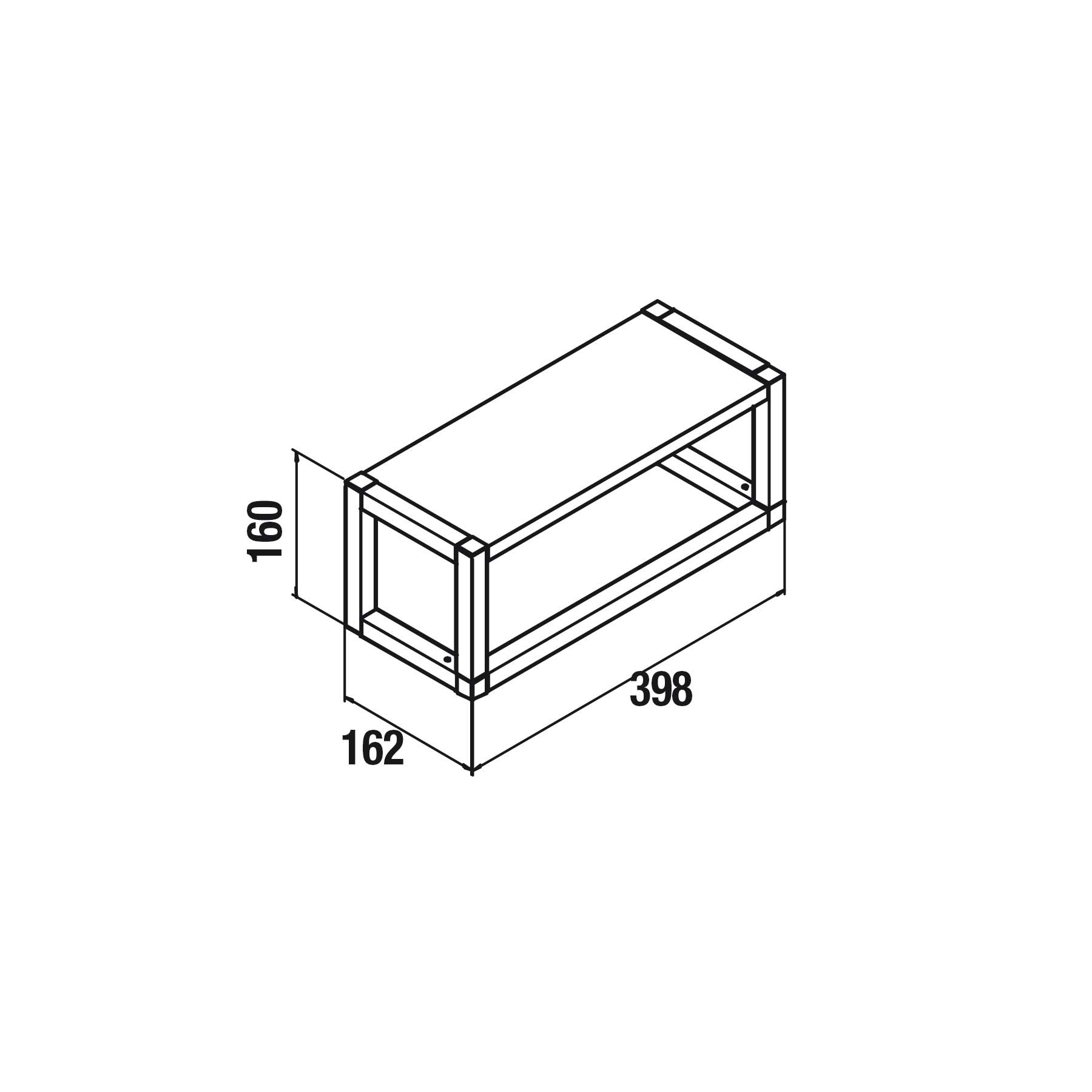 25645 SALGAR Полка для полотенец VINCI 400 AFRICAN OAK 398 x 160 x 162 мм - Вид №2