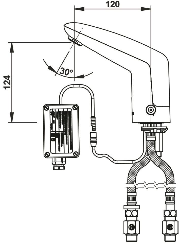 Бесконтактный смеситель, питание от сети Presto VOLTA 55151 55151.0 - Вид №1