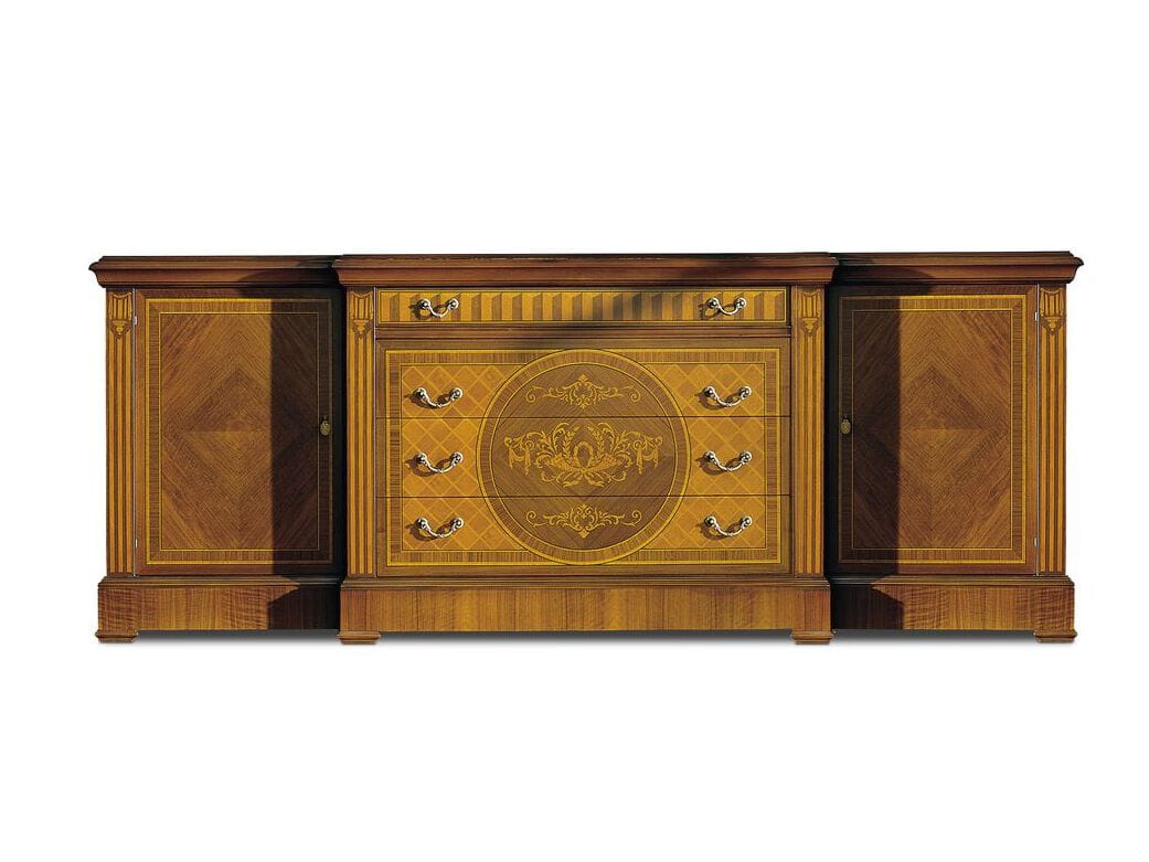 Деревянный шкаф с распашными дверцами и ящиками Hurtado Traditional ARCH-00011296