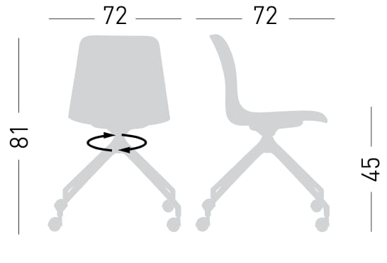 Стул на насесте из инженерного пластика с колесами GABER Unik ARCH-00133456 - Вид №2