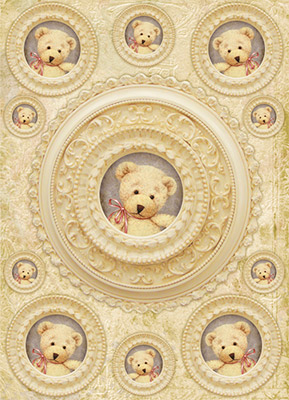 007578 Декупажная карта 21 x 29.7 см "Сливочный мишка" Чип-Арт 