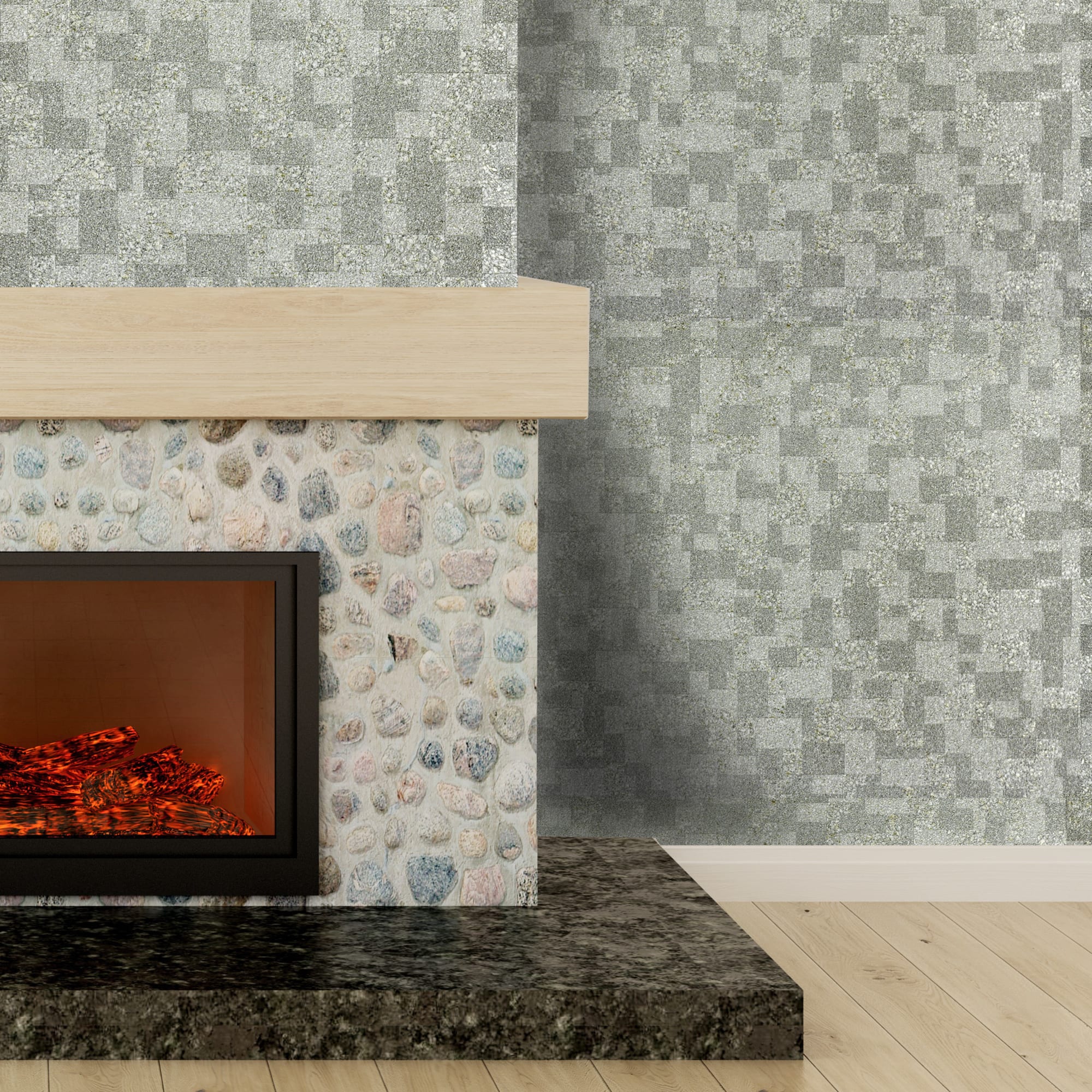 82057244 Обои флизелиновые серые 1.06 м 10054-03 Слюда Santreyd  - Вид №2