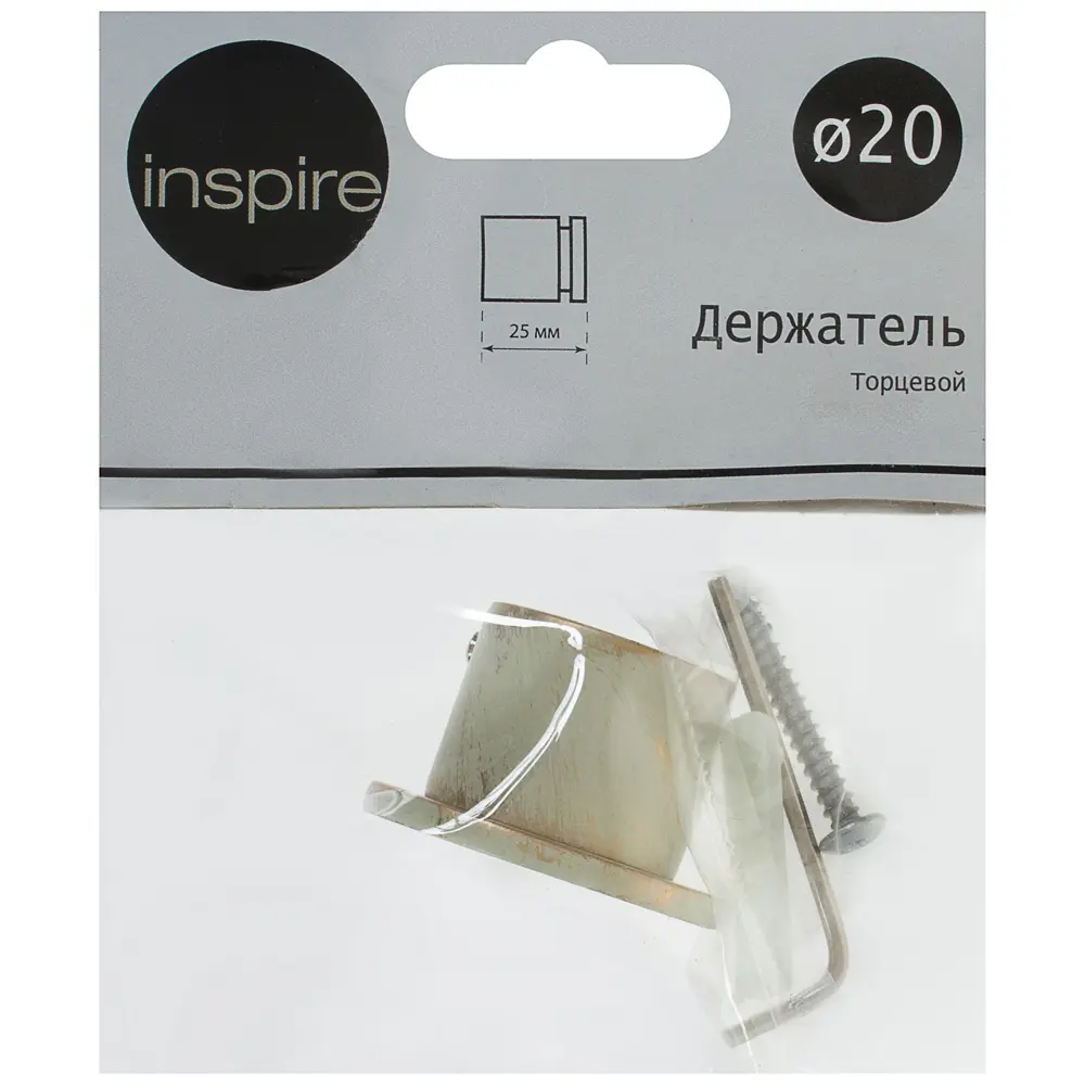 Держатель торцевой Inspire 3 см цвет белый антик 13451425 STLM-2023761  - Вид №3