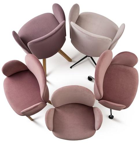 Paged Вращающееся кресло из ткани с подлокотниками April April 4 - Вид №2