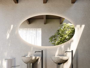 Овальное зеркало со встроенным освещением