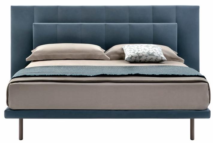 Zanotta Двуспальная кровать с мягким изголовьем из ткани или кожи sun-id-1437889 - Вид №1