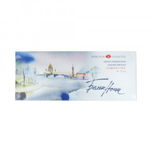 19411227 Краска акварель набор 12 цв. 10 мл ассорти Белые ночи