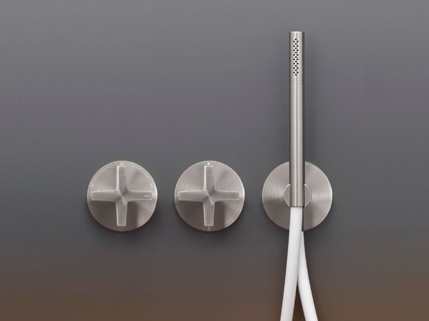 Нержавеющая сталь термостатический встраиваемый смеситель для ванны / душа с ручным душем CEADESIGN CROSS ARCH-00004951