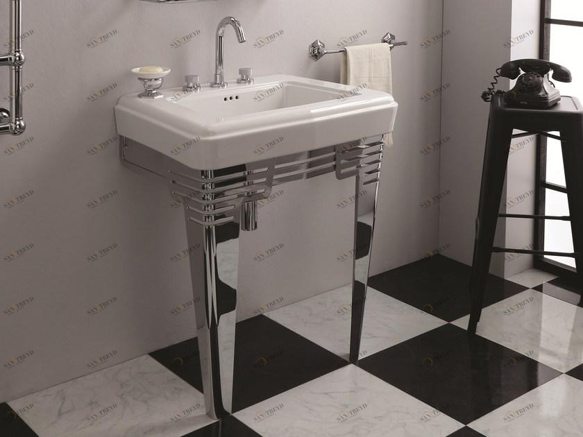 BLEU PROVENCE Раковина с одной консолью из керамики So fifties sun-id-1389224