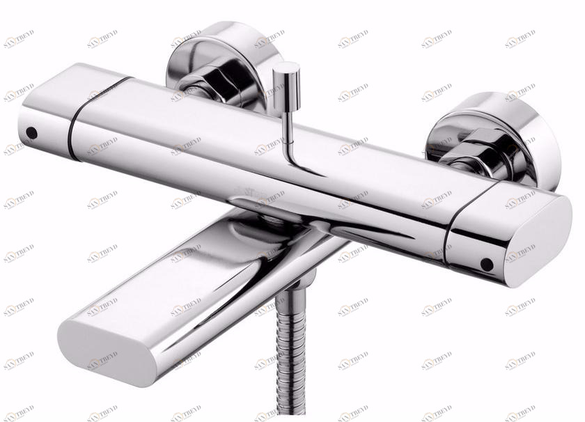 JUSTIME Смеситель для ванны настенный на 2 отверстия из хромированной латуни Perfecto 6920-94-80cp