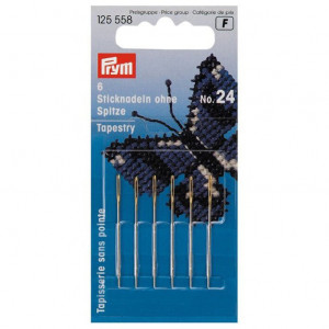 125558 Иглы для шитья ручные для вышивания №24 в блистере 6 шт. скругленное острие PRYM