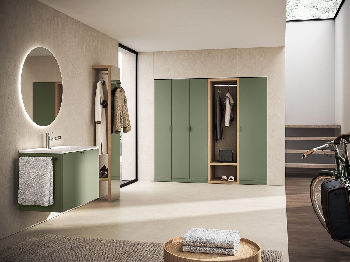 Подвесной шкаф для белья с ящиками BMT Kosmo ARCH-00089625