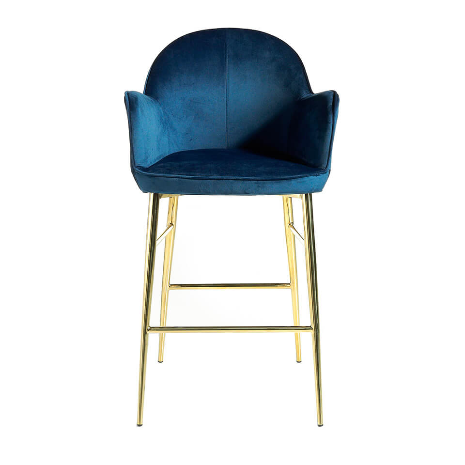 Полубарный стул мягкий с металлическими ножками синий от Angel Cerda ANGEL CERDA A175 00-3865716 Золото;синий  - Вид №3