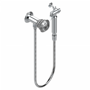 A41-5840/8 Душ гигиенический: вентиль, 1.25 м шланг, крючок, вывод для душа и лейка с клапаном (возможны только следующие покрытия A02, B01,C01, D03, E02, F01, G01,G02) Thg-paris Dahlia Хром