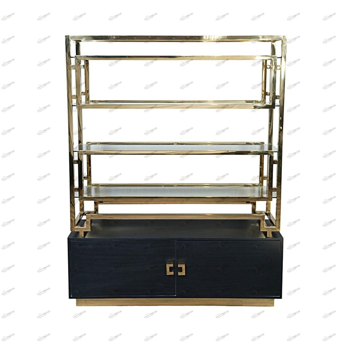 Стеллаж черный с золотом Art UNICO  248895 Серебро;черный 