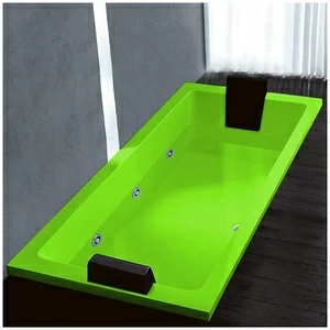 Ванна Gruppo treesse Quadra 199 V073B-DX-S салатовая с гидромассажем прямоугольная встроенная правая
