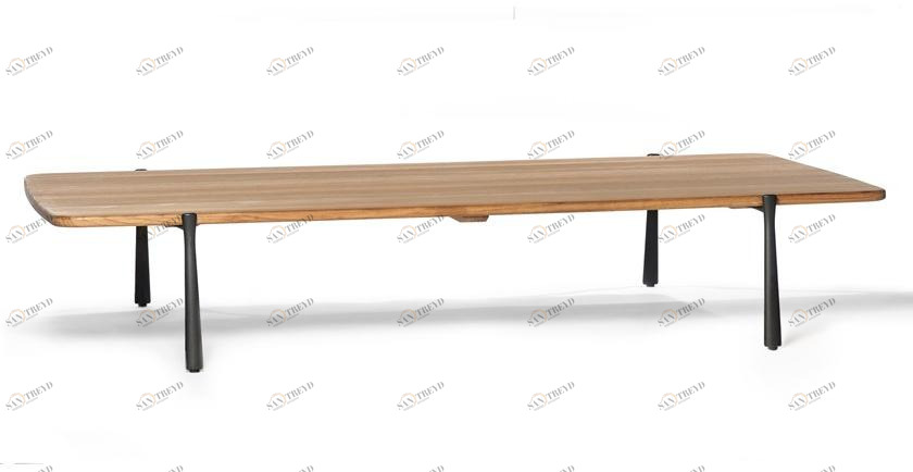 TRIBÙ Прямоугольный садовый стол из алюминия и дерева Branch 07688/07689