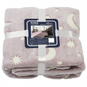 84378943 Плед «» 160x200 см фланель цвет розовый Луна