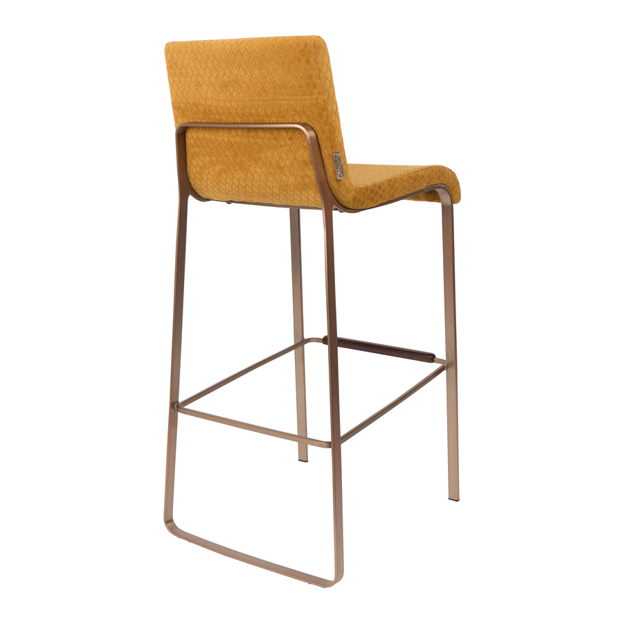 Стул барный Flor оранжевый Dutchbone 1500243 - Вид №3