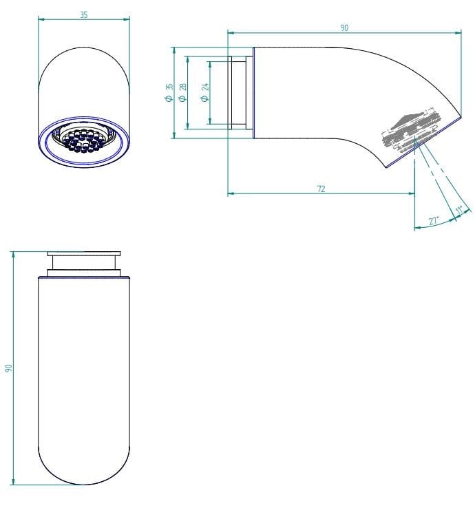 Настенная насадка для душа с водопадом Zazzeri Pop ARCH-00074391 - Вид №6