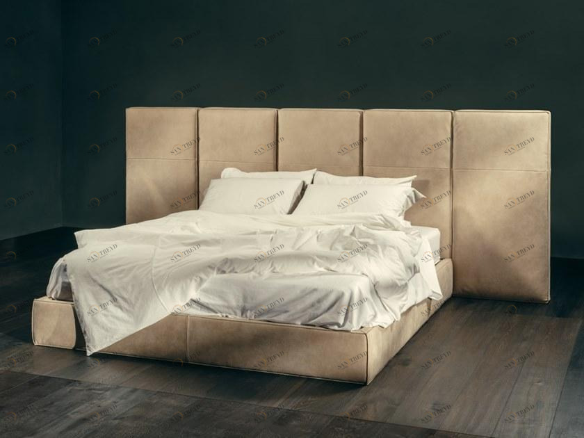 Кровать двуспальная с обивкой Esprit noir Santreyd sun-id-1369263