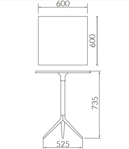 Квадратный стол ALMA DESIGN хлопушка ARCH-00042404 - Вид №3