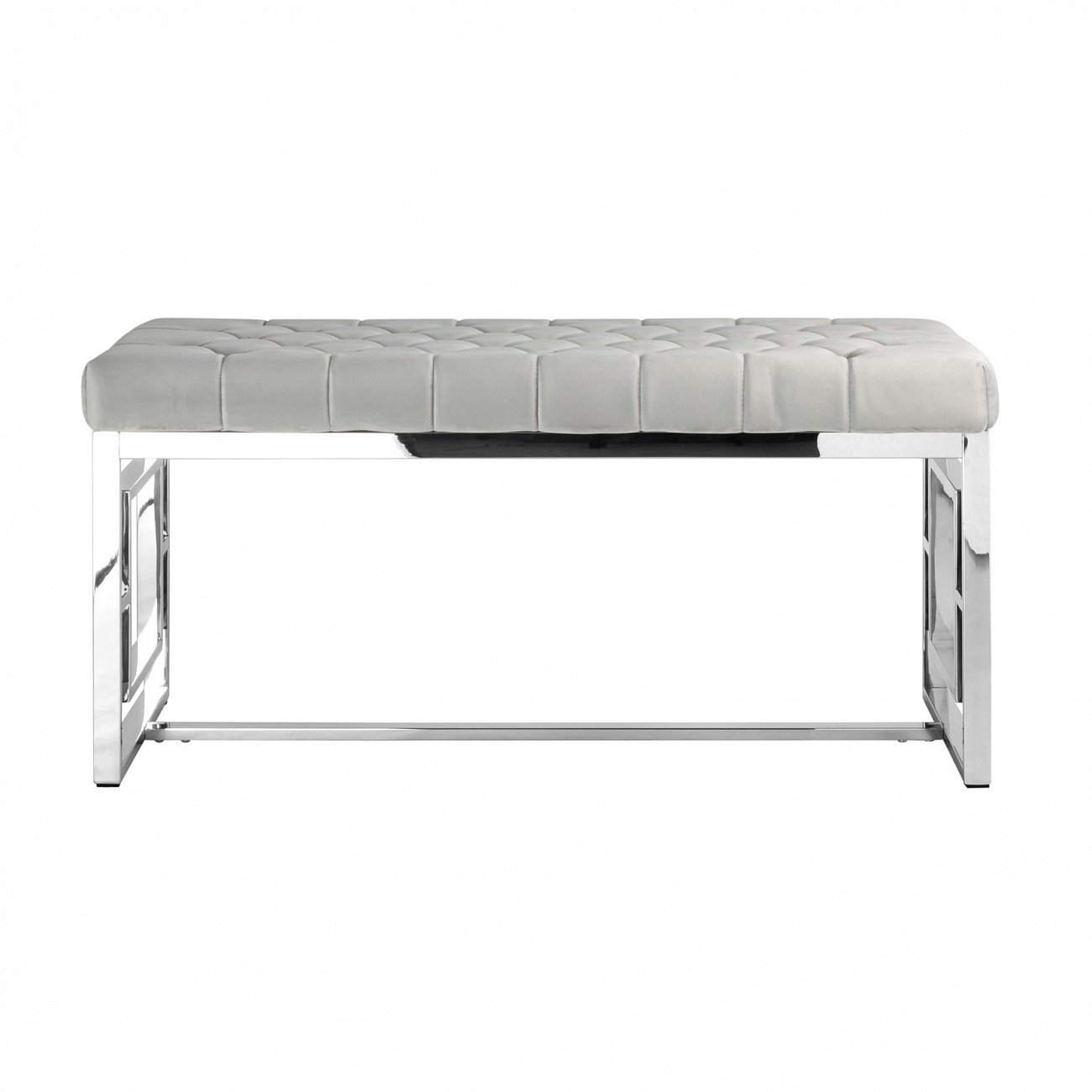 Банкетка-скамейка прямоугольная серая с серебром "Бруклин" STOOL GROUP ДИЗАЙНЕРСКИЕ 00-3881880 Серебро;серый  - Вид №3