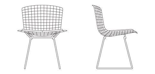 Стальной стул для сада со встроенной подушкой Knoll Bertoia ARCH-00036774 - Вид №5