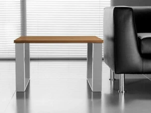 Bralco Основание стола с квадратными салазками из орехового дерева Loopy