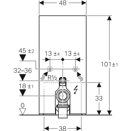 131.201.JV.5 Сантехнический модуль Geberit Monolith Plus для напольного унитаза, 101 см, передняя обшивка из каменной керамики Geberit  - Вид №2