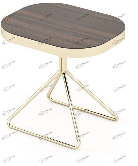 Domkapa Прямоугольный журнальный столик из полированной стали и столешница из эвкалипта sun-id-1451563