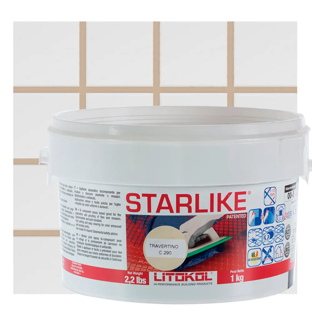 Затирка эпоксидная Litokol Litochrom Starlike C.290 цвет светло-бежевый 1 кг Без серии STLM-2062151