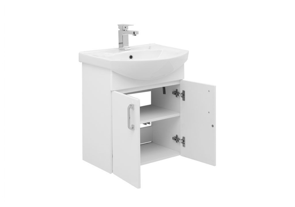 Тумба под раковину Aquanet Ирис 60 белый (2 дверцы) sun-id-270537 - Вид №1