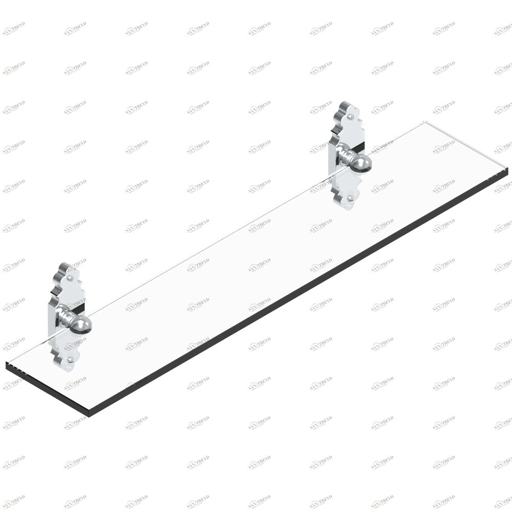G28-564 Полка стеклянная 60 cм с кронштейнами Thg-paris 1900 с рукоятками Хром G28-564 CAT.A